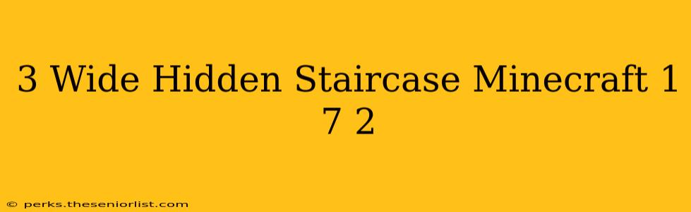 3 Wide Hidden Staircase Minecraft 1 7 2