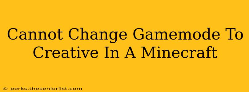 Cannot Change Gamemode To Creative In A Minecraft