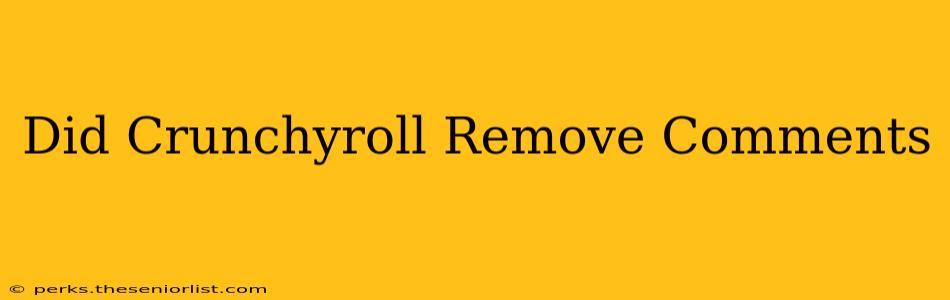 Did Crunchyroll Remove Comments