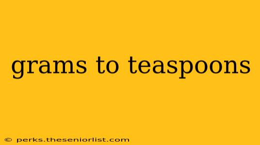 grams to teaspoons