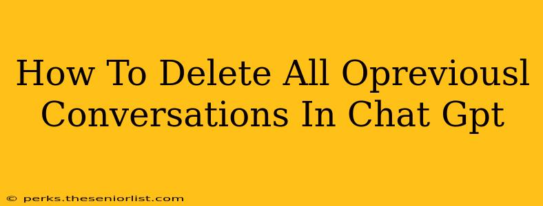 How To Delete All Opreviousl Conversations In Chat Gpt