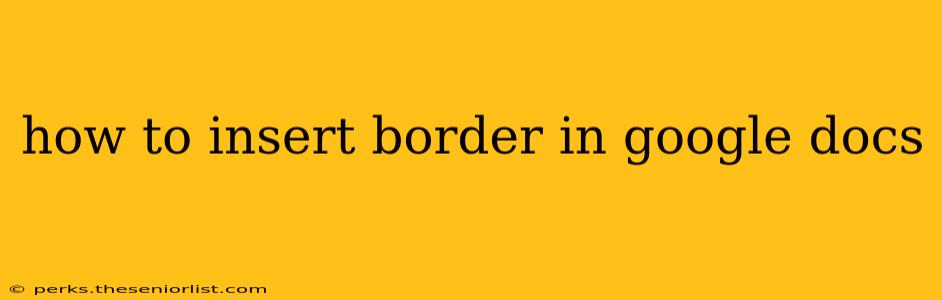 how to insert border in google docs