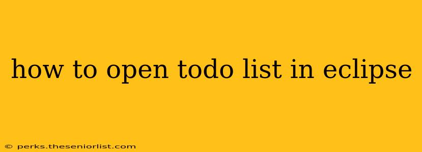 how to open todo list in eclipse