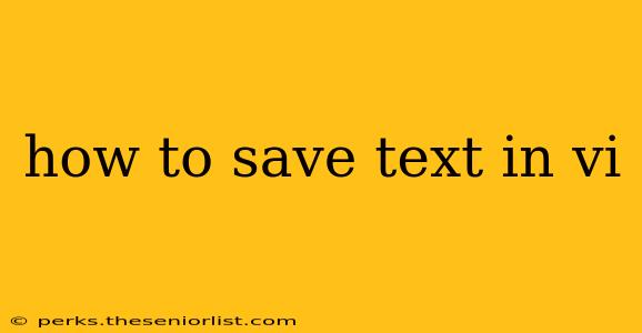 how to save text in vi