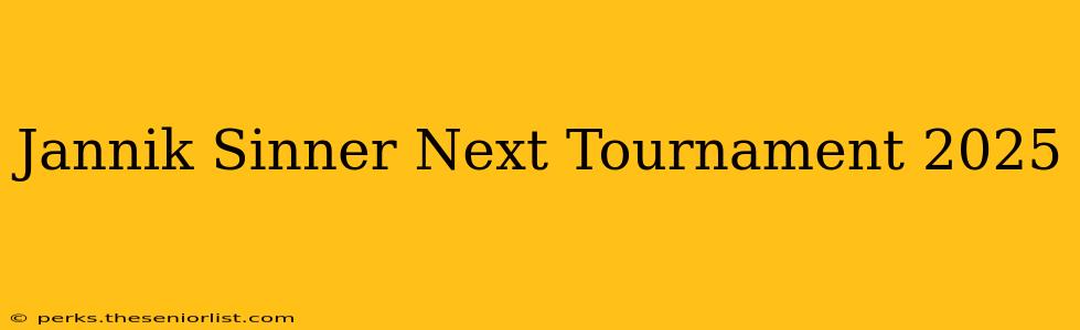 Jannik Sinner Next Tournament 2025