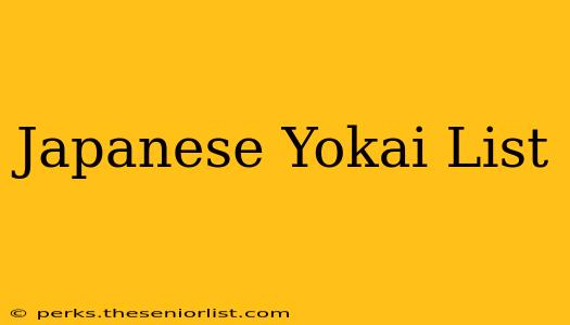 Japanese Yokai List