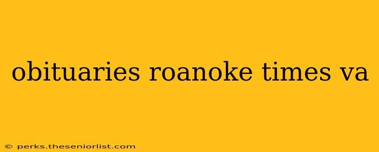 obituaries roanoke times va