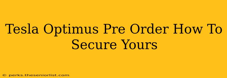 Tesla Optimus Pre Order How To Secure Yours