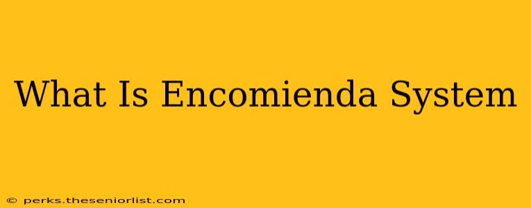What Is Encomienda System